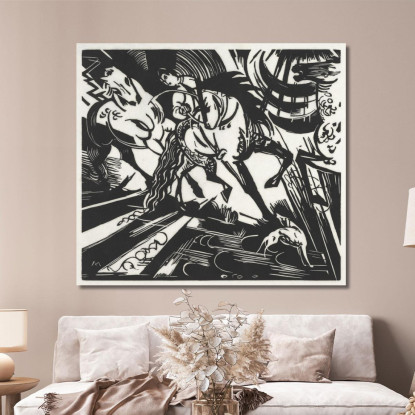 La Scuola Di Equitazione Franz Marc fmr110 quadro stampato su tela