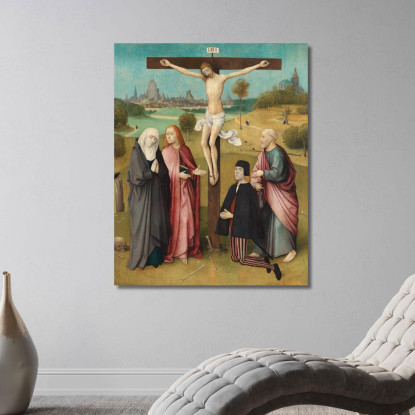 Calvario Con Donatore Bosch Hieronymus hbs4 quadro stampato su tela