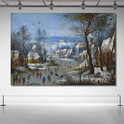 Un Pezzo Invernale Pieter Bruegel pbr2 quadro stampato su tela