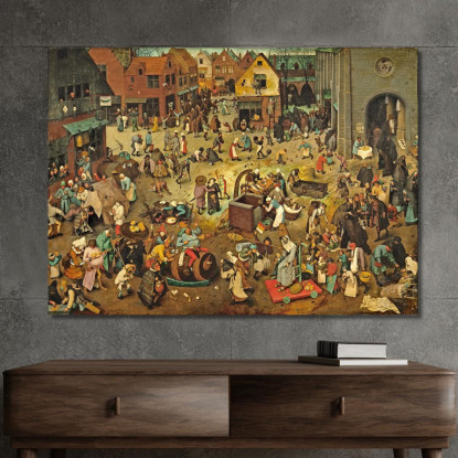 Lotta Tra Carnevale E Quaresima Pieter Bruegel pbr12 quadro stampato su tela