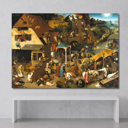 I_Proverbi_Olandesi Pieter Bruegel pbr19 quadro stampato su tela