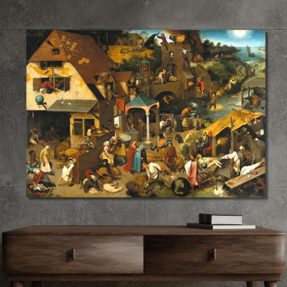 I_Proverbi_Olandesi Pieter Bruegel pbr19 quadro stampato su tela