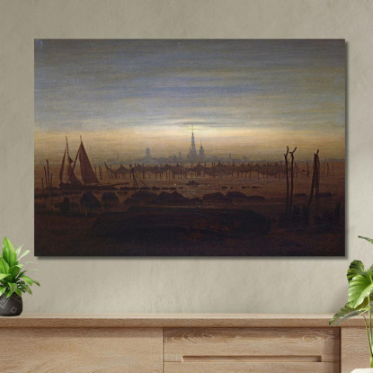 Greifswald Al Chiaro Di Luna Caspar David Friedrich cdf8 quadro stampato su tela