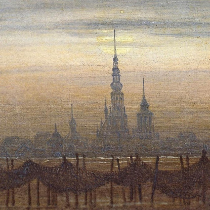 Greifswald Al Chiaro Di Luna Caspar David Friedrich cdf8 quadro stampato su tela