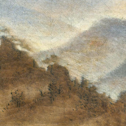 Paesaggio Con Il Rosenberg Nelle Montagne Della Boemia Caspar David Friedrich cdf11 quadro stampato su tela