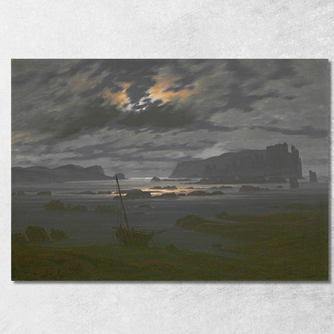 Mare Del Nord Al Chiaro Di Luna Caspar David Friedrich cdf24 quadro stampato su tela