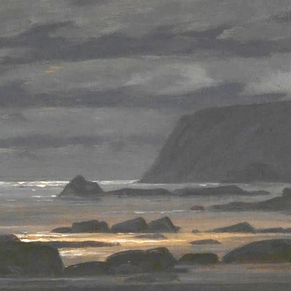 Mare Del Nord Al Chiaro Di Luna Caspar David Friedrich cdf24 quadro stampato su tela