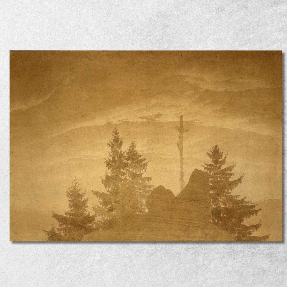 La Croce Sui Monti 2 Caspar David Friedrich cdf34 quadro stampato su tela