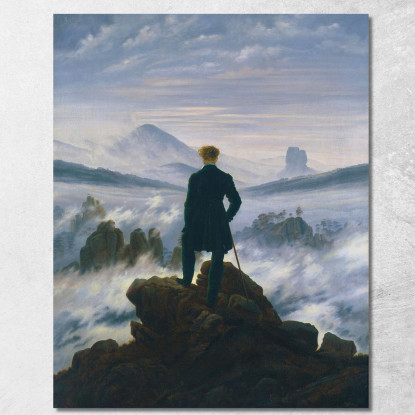 Viandante Sul Mare Di Nebb Caspar David Friedrich cdf41 quadro stampato su tela