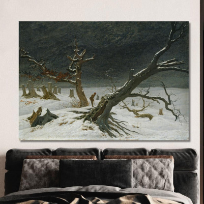 Paesaggio Invernale Caspar David Friedrich cdf45 quadro stampato su tela