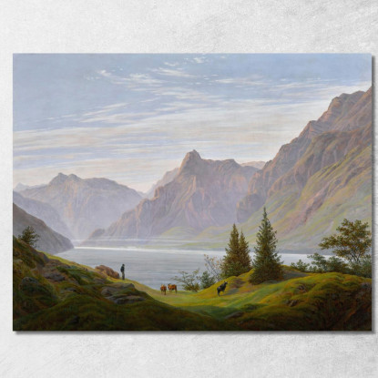 Landschaft Mit Gebirgsee Morgen Landscape With Mountain Lake Morning Caspar David Friedrich drucken auf leinwand