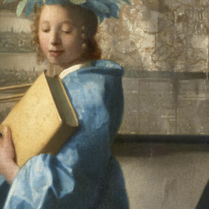 L'Allegoria Della Pittura Jan Vermeer jvr16 quadro stampato su tela