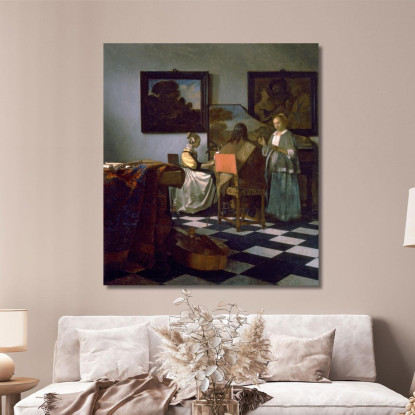 Il Concerto 1664 Jan Vermeer jvr18 quadro stampato su tela