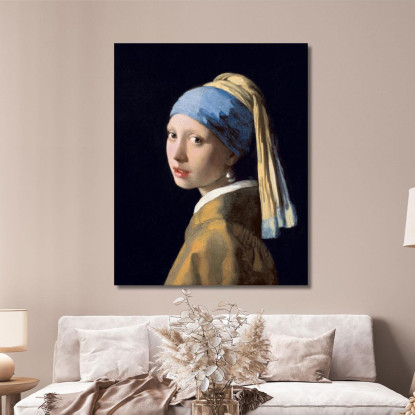 La Ragazza Con L'Orecchino Di Perla Jan Vermeer jvr20 quadro stampato su tela