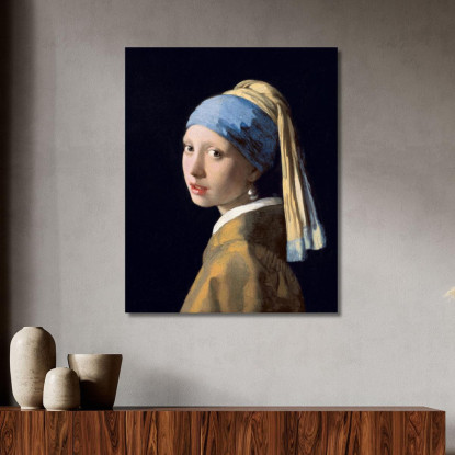 La Ragazza Con L'Orecchino Di Perla Jan Vermeer jvr20 quadro stampato su tela