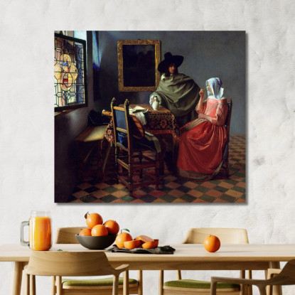 Il Bicchiere Di Vino Jan Vermeer jvr22 quadro stampato su tela