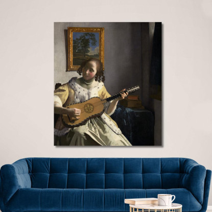 Il Chitarrista Jan Vermeer jvr23 quadro stampato su tela