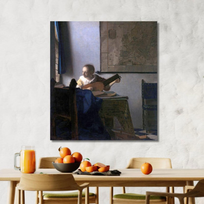 Donna Con Liuto Jan Vermeer jvr34 quadro stampato su tela