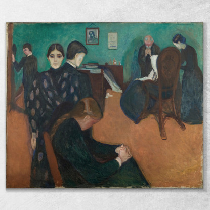 La Morte Nello Sickroom Edvard Munch em1 quadro stampato su tela