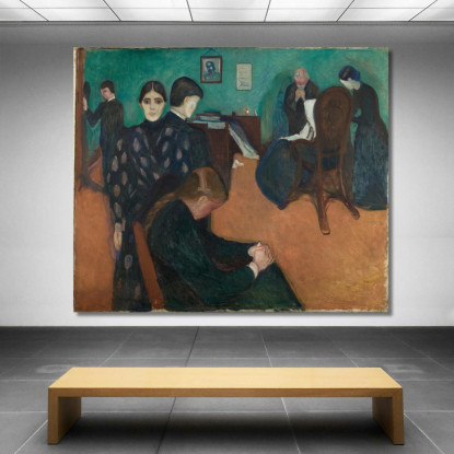 La Morte Nello Sickroom Edvard Munch em1 quadro stampato su tela