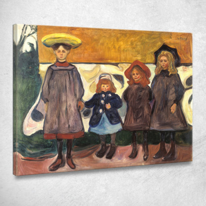 Quattro Ragazze A Åsgårdstrand Edvard Munch em2 quadro stampato su tela