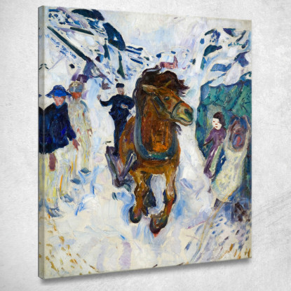 Cavallo Al Galoppo Edvard Munch em3 quadro stampato su tela