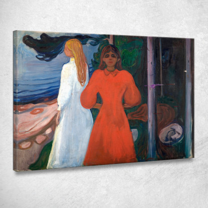 Rossoe Bianco Edvard Munch em25 quadro stampato su tela