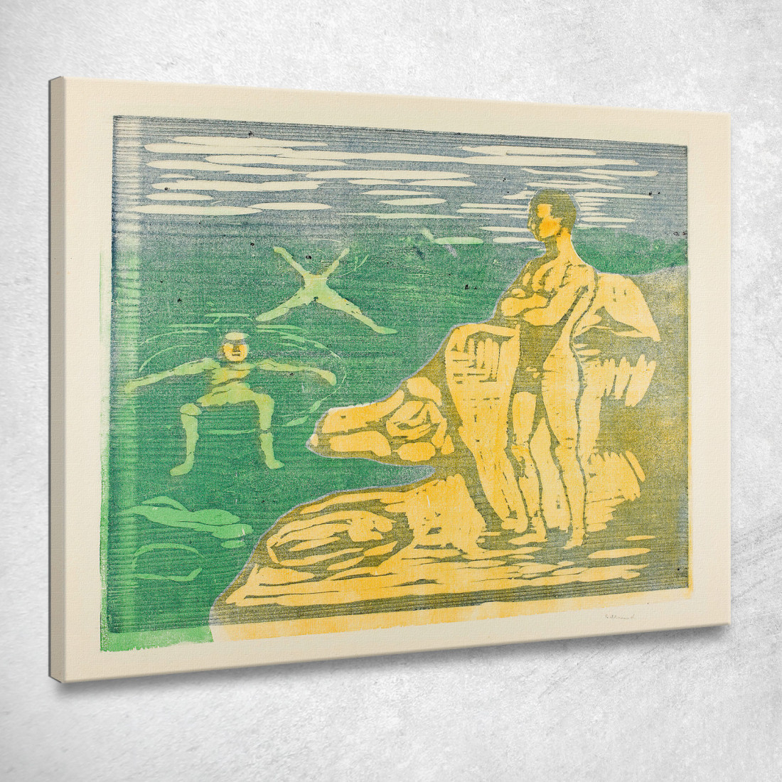 Ragazzi Che Fanno Il Bagno 2 Edvard Munch em74 quadro stampato su tela Ragazzi Che Fanno Il Bagno 2 Edvard Munch em74 quadro stampato su tela