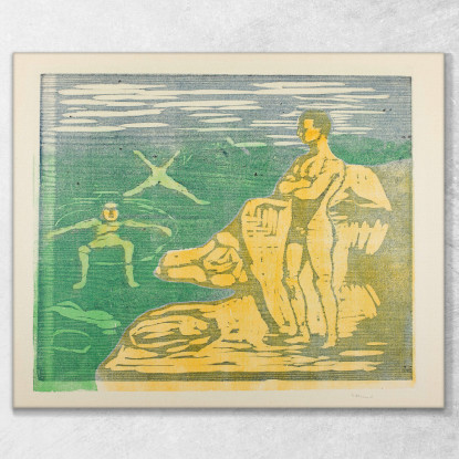 Ragazzi Che Fanno Il Bagno 2 Edvard Munch em74 quadro stampato su tela