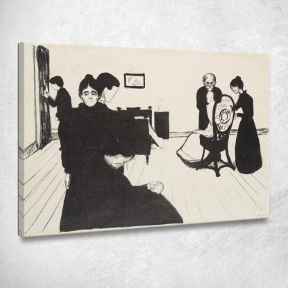 La Morte Nella Stanza Dell'Infermo 2 Edvard Munch em89 quadro stampato su tela