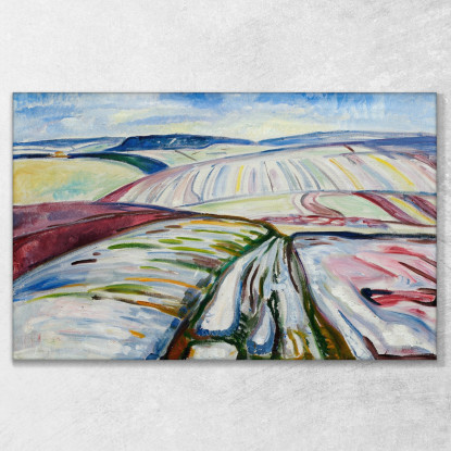 Campo Innevato 1907 Edvard Munch em102 quadro stampato su tela