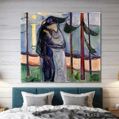 Bacio Sulla Spiaggia Edvard Munch em158 quadro stampato su tela