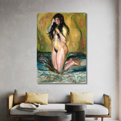 Nudo Inginocchiato Edvard Munch em161 quadro stampato su tela