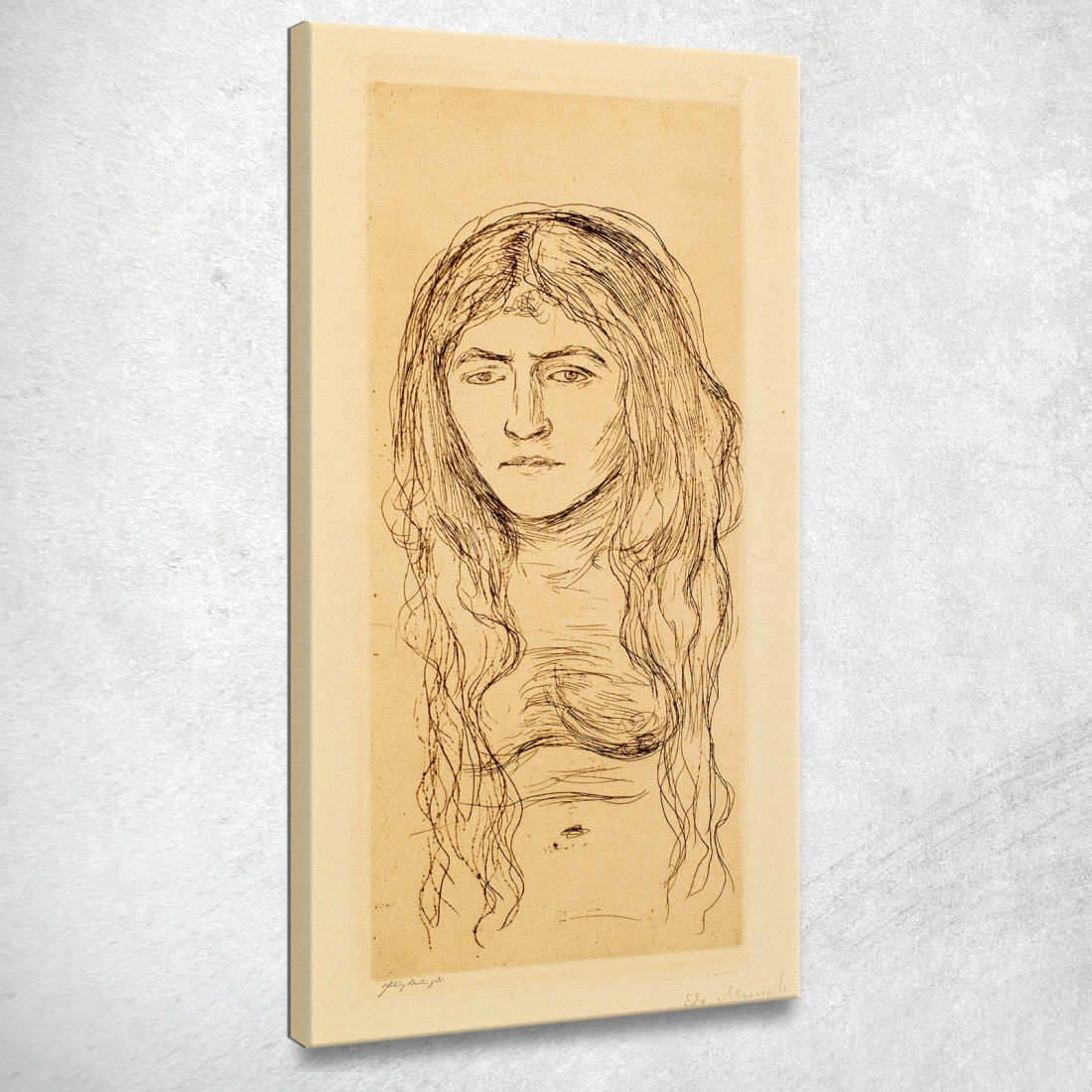 Donna Nuda Della Ragazza Con Capelli Lunghi Edvard Munch em222 quadro stampato su tela Donna Nuda Della Ragazza Con Capelli Lunghi Edvard Munch em222 quadro stampato su tela