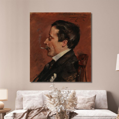 Uomo Con Sigaretta Alice Pike Barney apb67 quadro stampato su tela