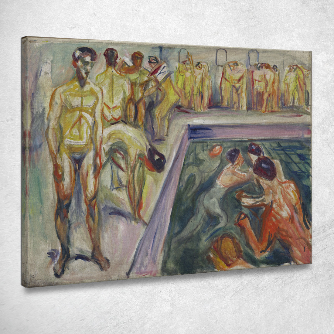 Uomini Nudi In Piscina Edvard Munch em224 quadro stampato su tela Uomini Nudi In Piscina Edvard Munch em224 quadro stampato su tela