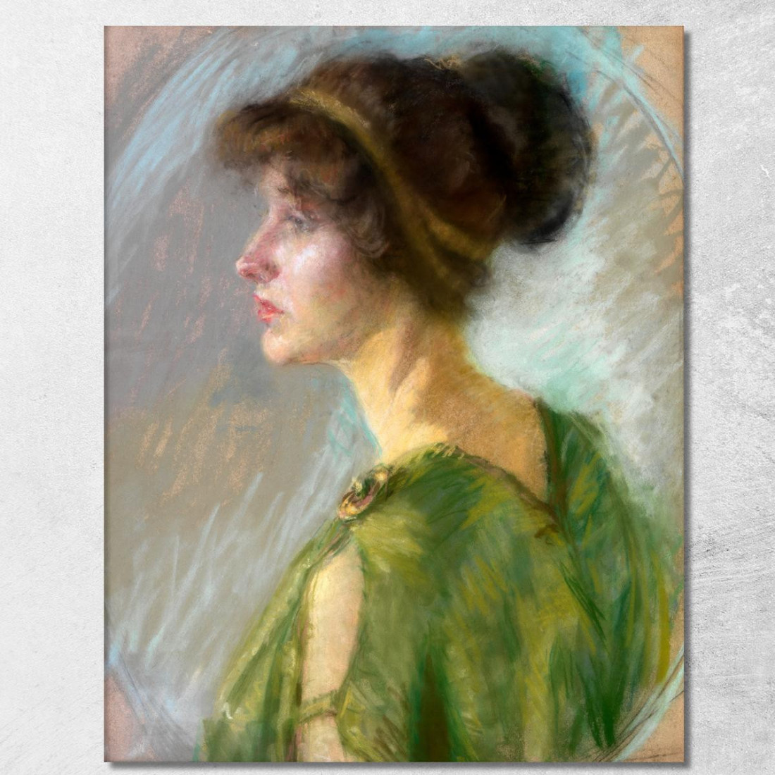 Giovane Donna In Verde Alice Pike Barney apb129 quadro stampato su tela Giovane Donna In Verde Alice Pike Barney apb129 quadro stampato su tela