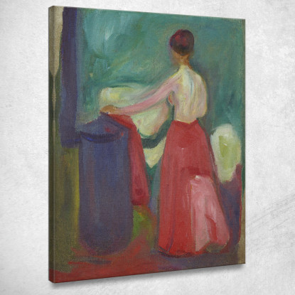 Nudo Con Gonna Rossa Edvard Munch em233 quadro stampato su tela