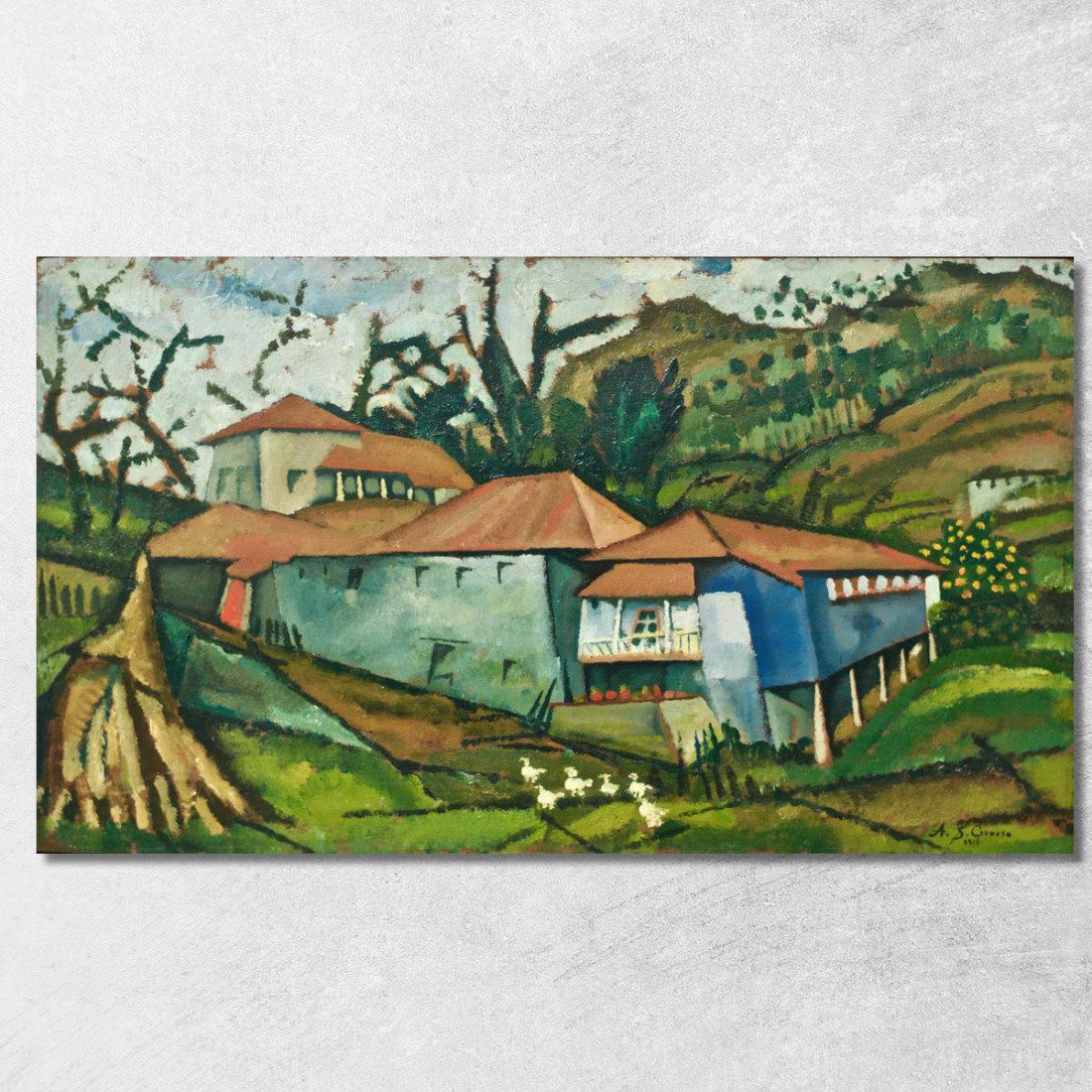 Piccola Casa Sul Fiume Amadeo de Souza-Cardoso asc19 quadro stampato su tela Piccola Casa Sul Fiume Amadeo de Souza-Cardoso asc19 quadro stampato su tela
