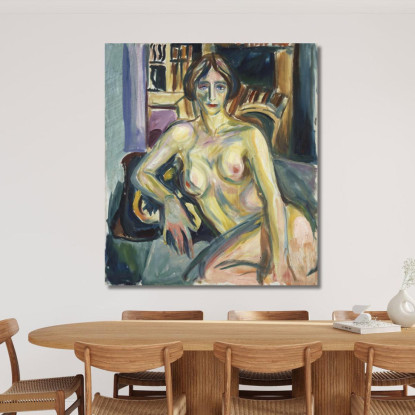 Nudo Seduto Sul Divano Edvard Munch em235 quadro stampato su tela