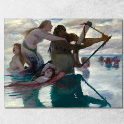 Nel Mare Arnold Böcklin abk17 quadro stampato su tela