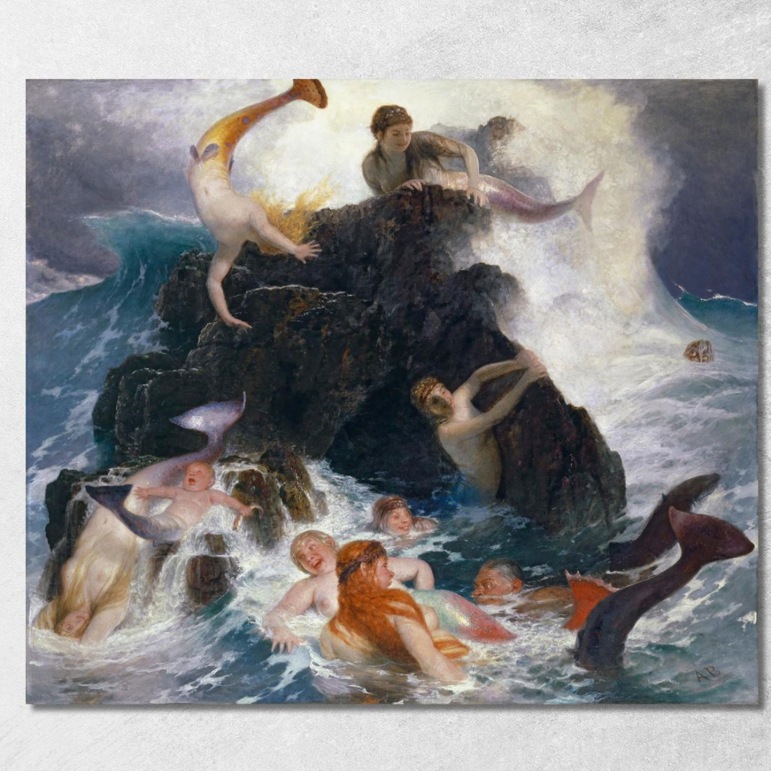 Gioco Delle Nereidi Arnold Böcklin abk39 quadro stampato su tela Gioco Delle Nereidi Arnold Böcklin abk39 quadro stampato su tela