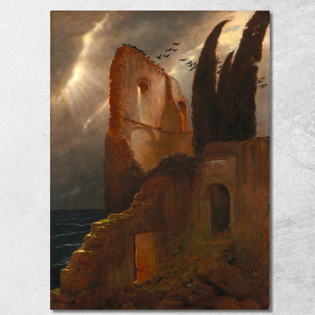 Rovina Sul Mare Arnold Böcklin abk54 quadro stampato su tela Rovina Sul Mare Arnold Böcklin abk54 quadro stampato su tela