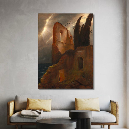 Rovina Sul Mare Arnold Böcklin abk54 quadro stampato su tela