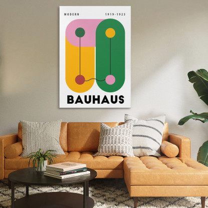 Quadro Bauhaus Elementi Connessi In Tonalità Vivaci Bauhaus Style bhs18 quadro stampato su tela