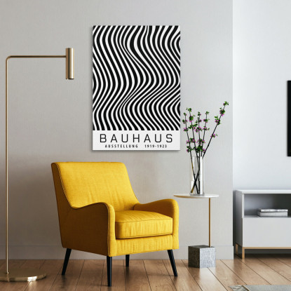 Quadro Bauhaus Onde Ipnotiche Monocromatiche Bauhaus Style bhs20 quadro stampato su tela
