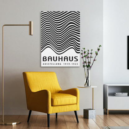 Quadro Bauhaus Onde Monocromatiche Ondulate Bauhaus Style bhs25 quadro stampato su tela