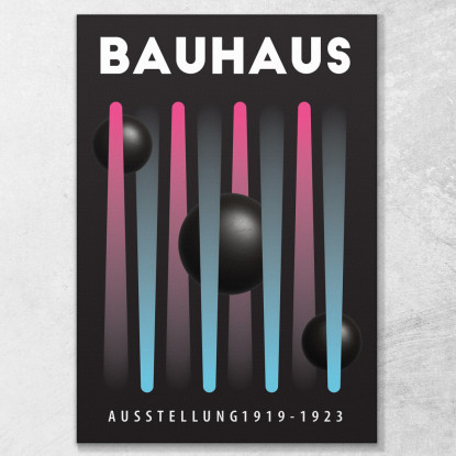 Quadro Bauhaus Sfere E Linee In Colori Neon Bauhaus Style bhs27 quadro stampato su tela