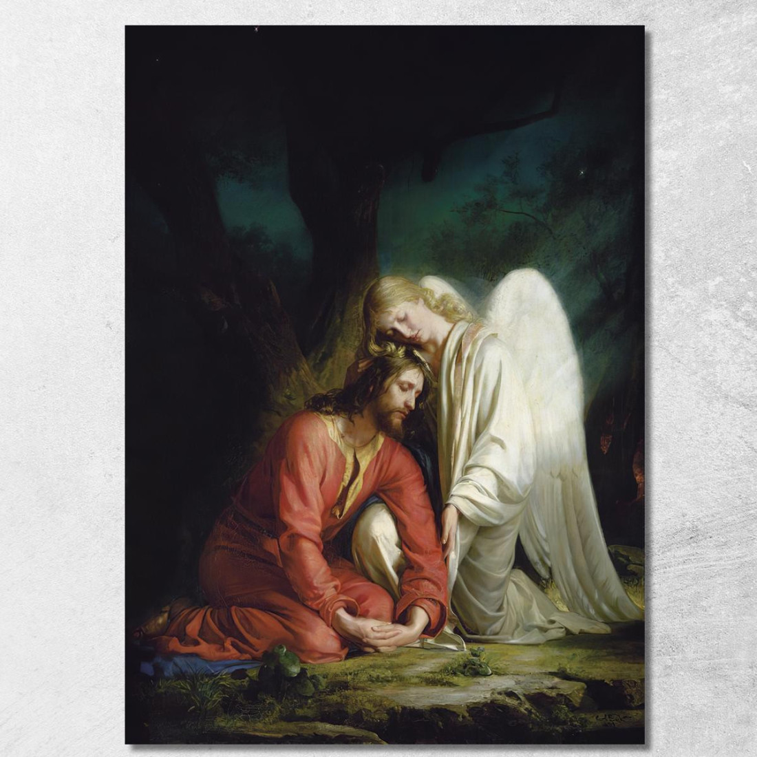 Cristo Al Getsemani Carl Bloch cbl5 quadro stampato su tela Cristo Al Getsemani Carl Bloch cbl5 quadro stampato su tela