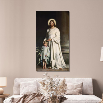 Cristo Benedice Il Bambino Carl Bloch cbl6 quadro stampato su tela